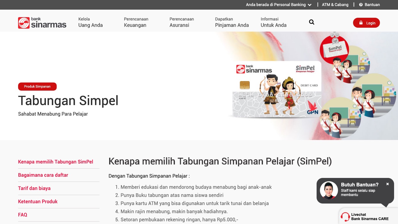 Tabungan Simpel Sinarmas | Bank Sinarmas | MoneyDuck Indonesia