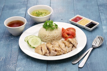 Stock Photo - Hainanese chicken rice, singapore cuisine