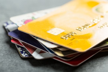 Stock Photo - Credit cards for payment products with your business.