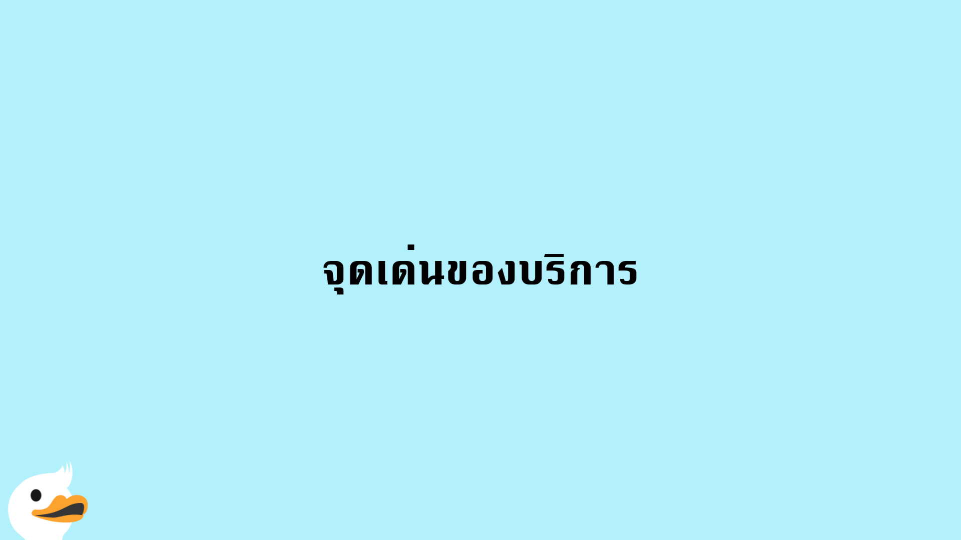 จุดเด่นของบริการ