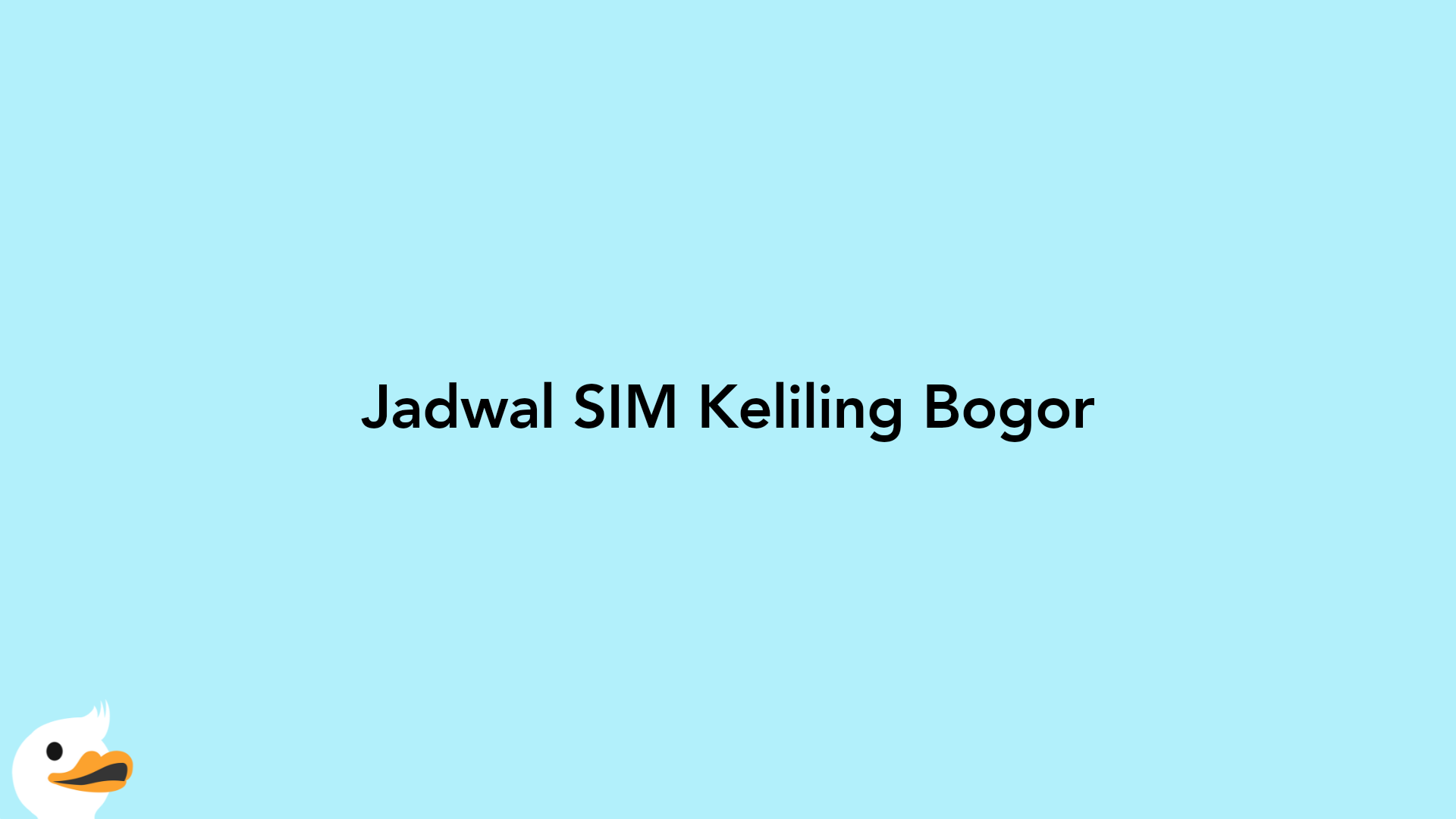 Jadwal SIM Keliling Bogor