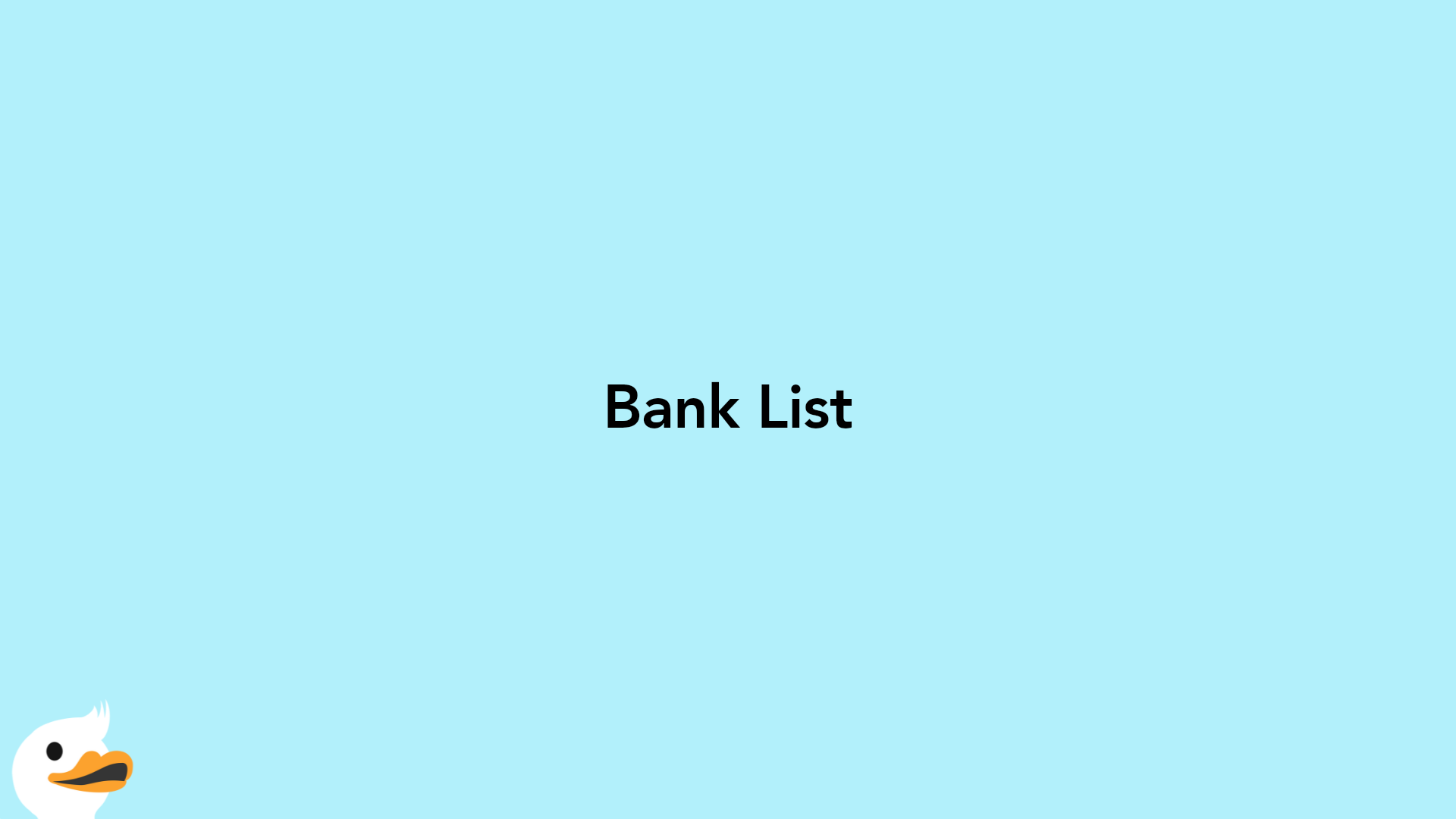 Bank List