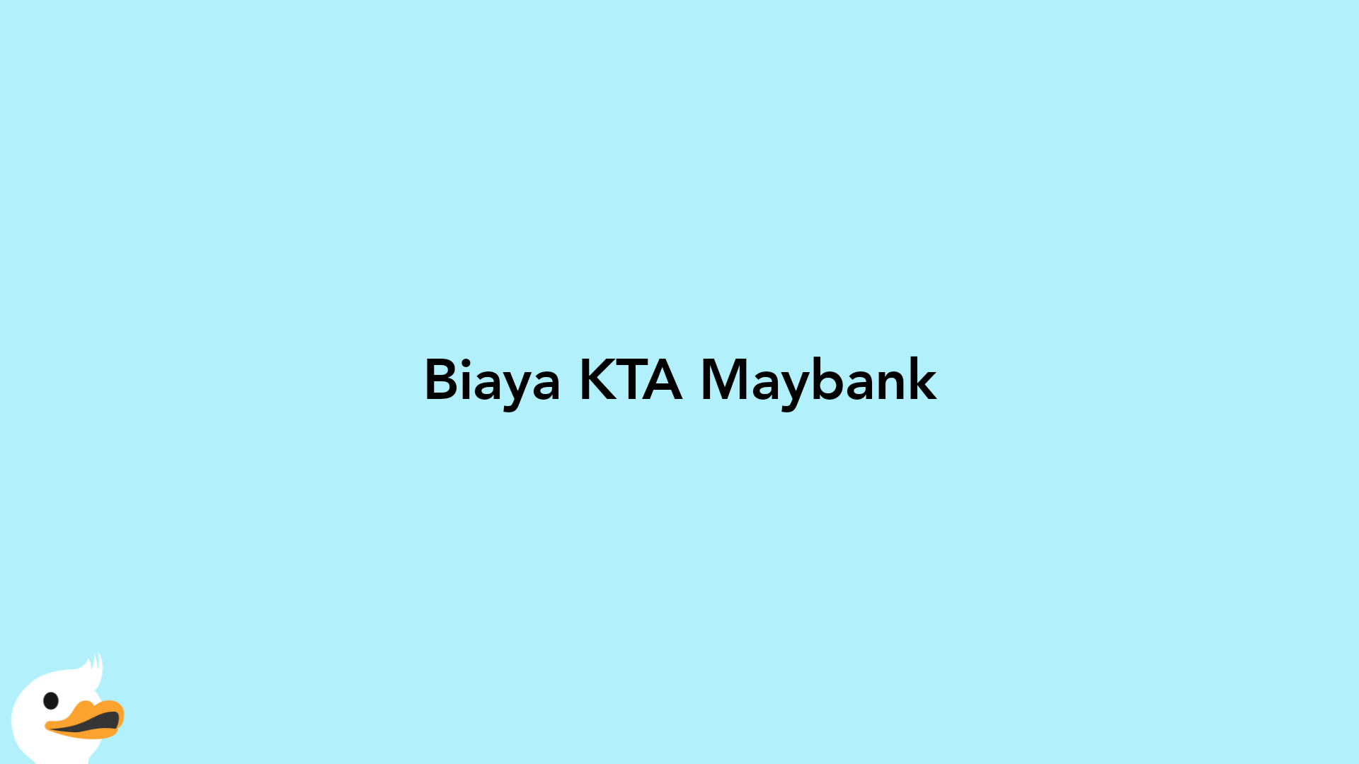 Biaya KTA Maybank