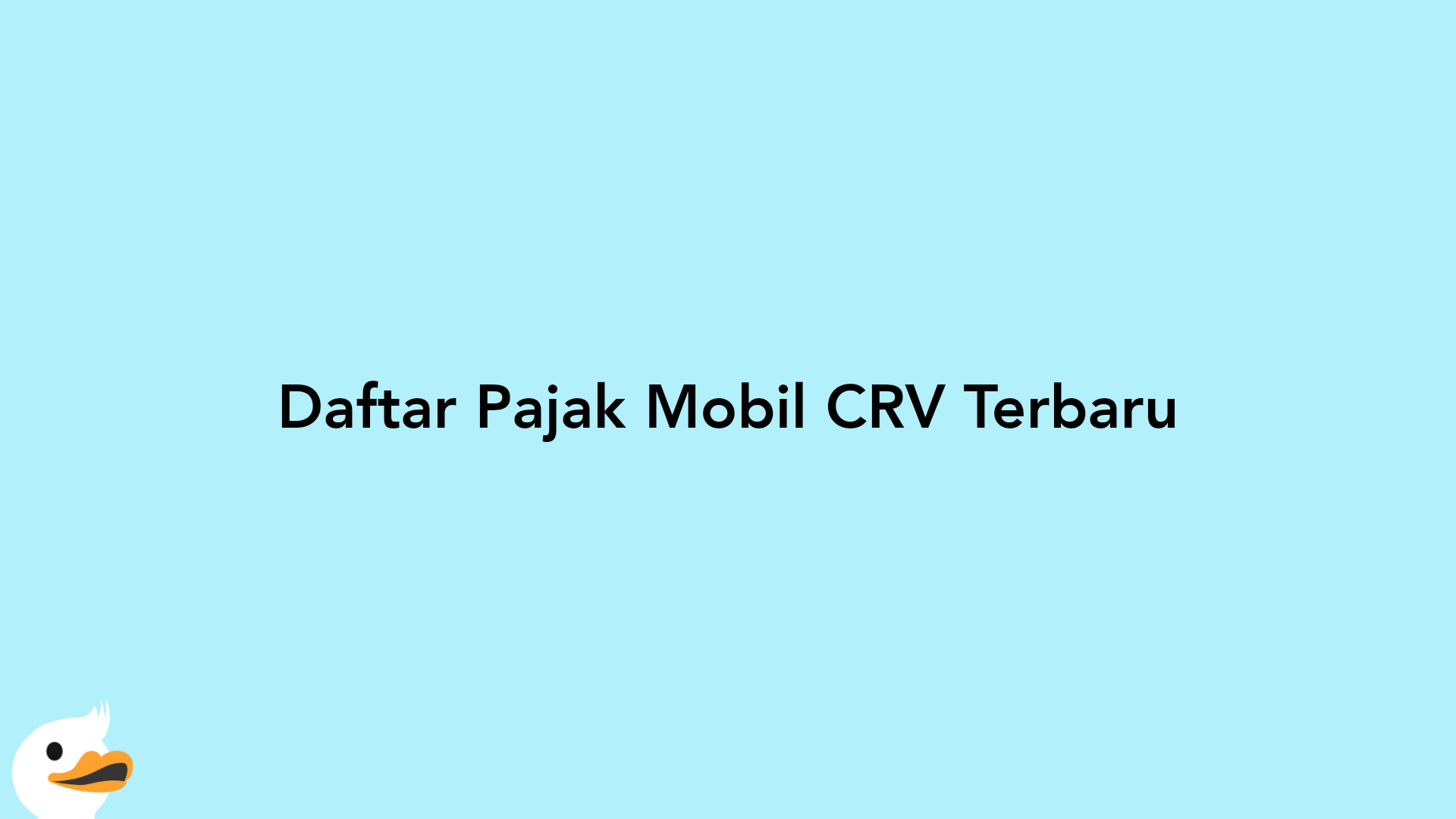 Daftar Pajak Mobil CRV Terbaru