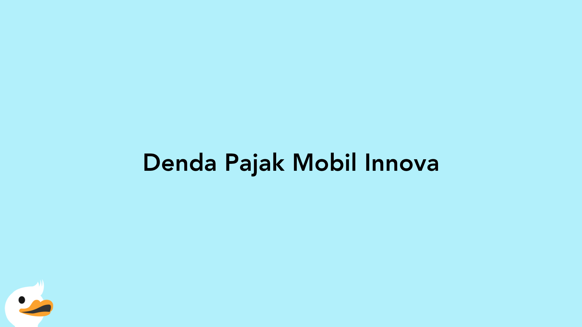 Denda Pajak Mobil Innova