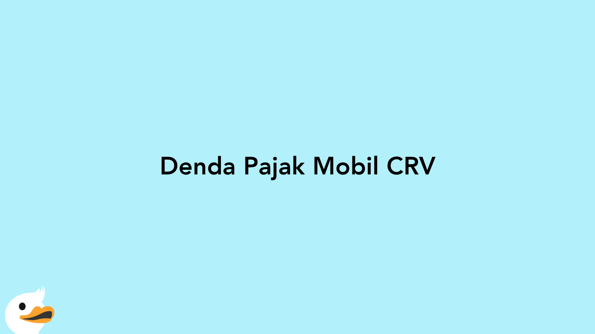 Denda Pajak Mobil CRV