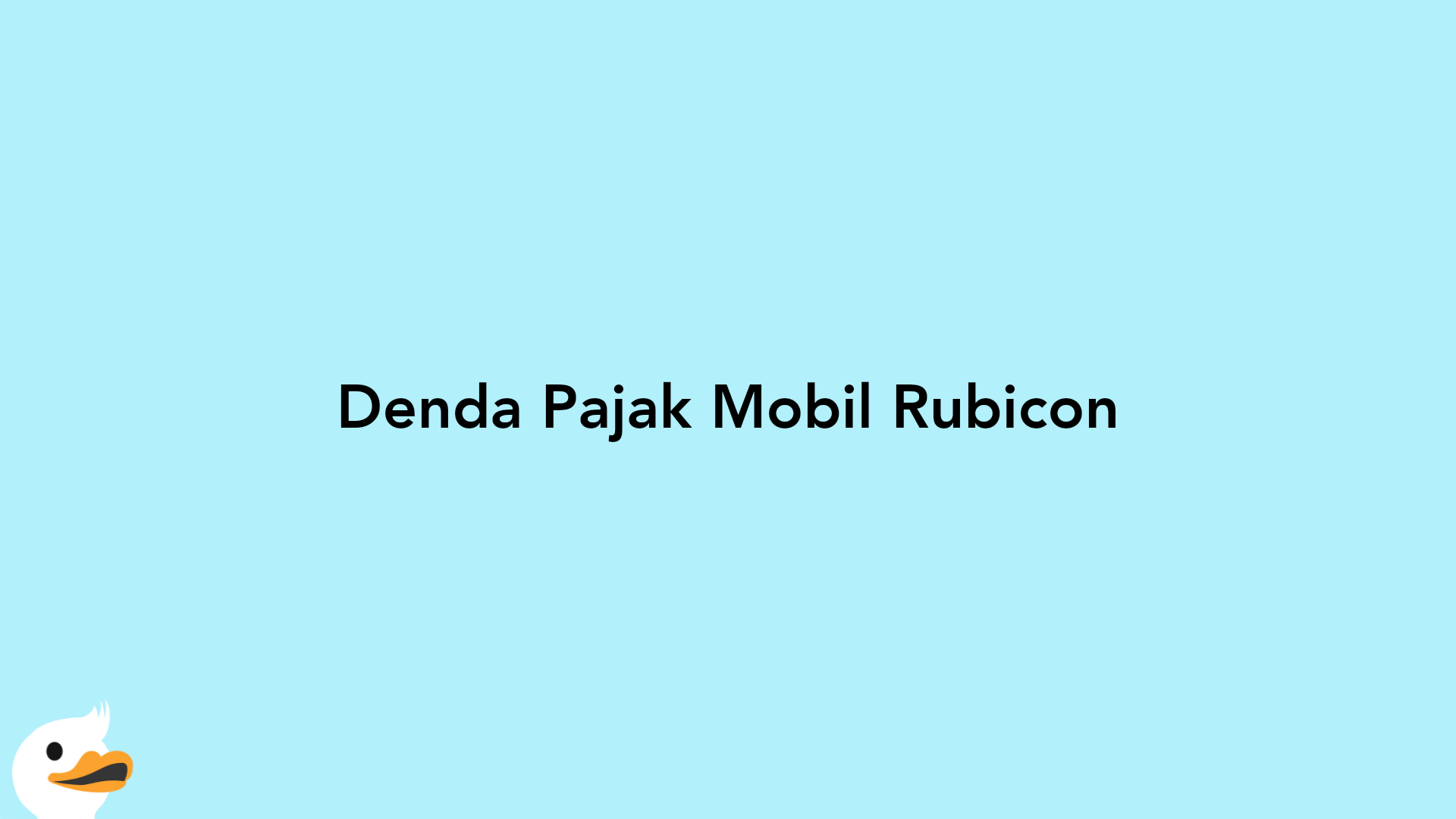 Denda Pajak Mobil Rubicon