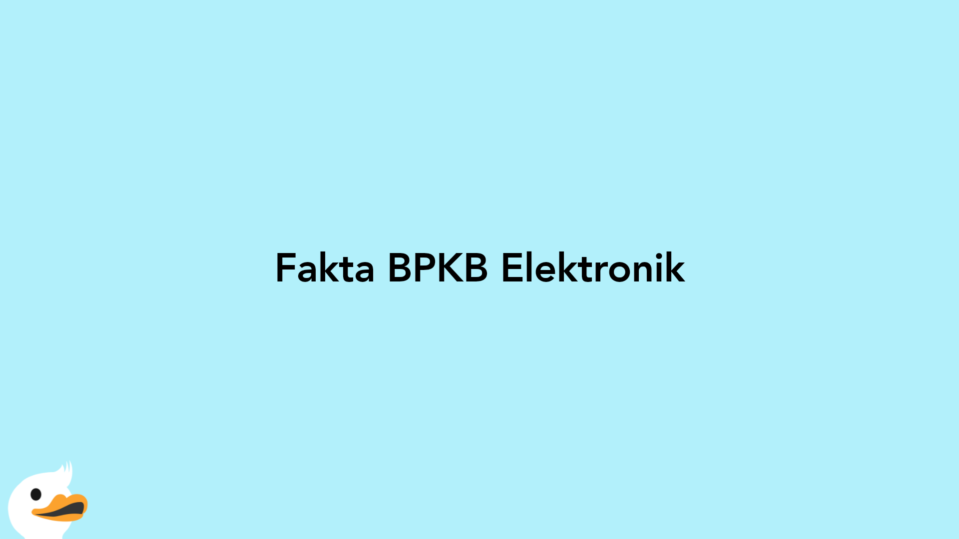 Fakta BPKB Elektronik