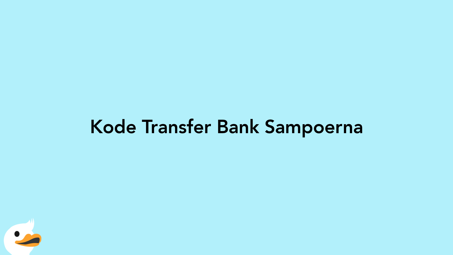 Kode Transfer Bank Sampoerna