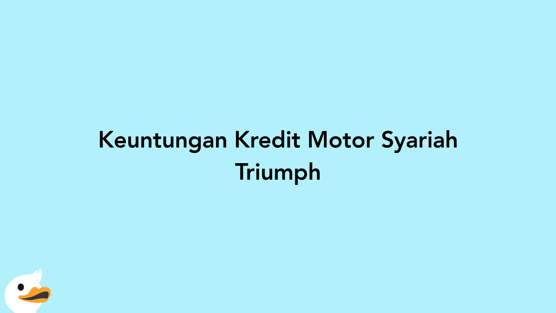 Keuntungan Kredit Motor Syariah Triumph