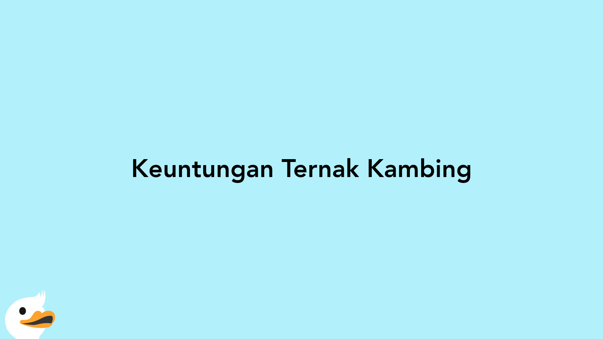 Keuntungan Ternak Kambing