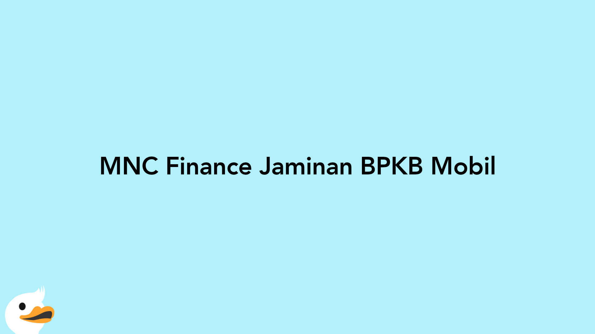 MNC Finance Jaminan BPKB Mobil
