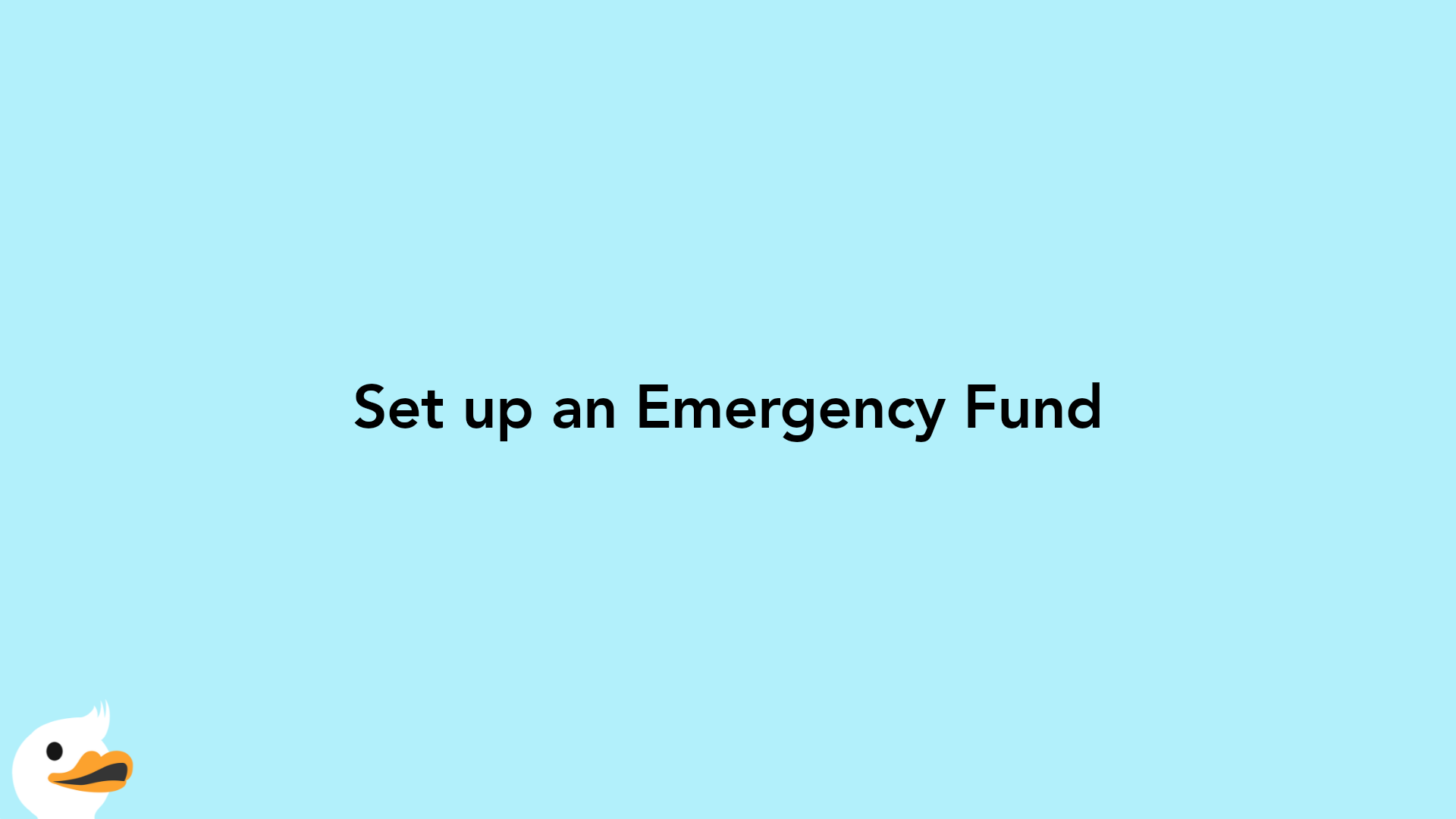 Set up an Emergency Fund