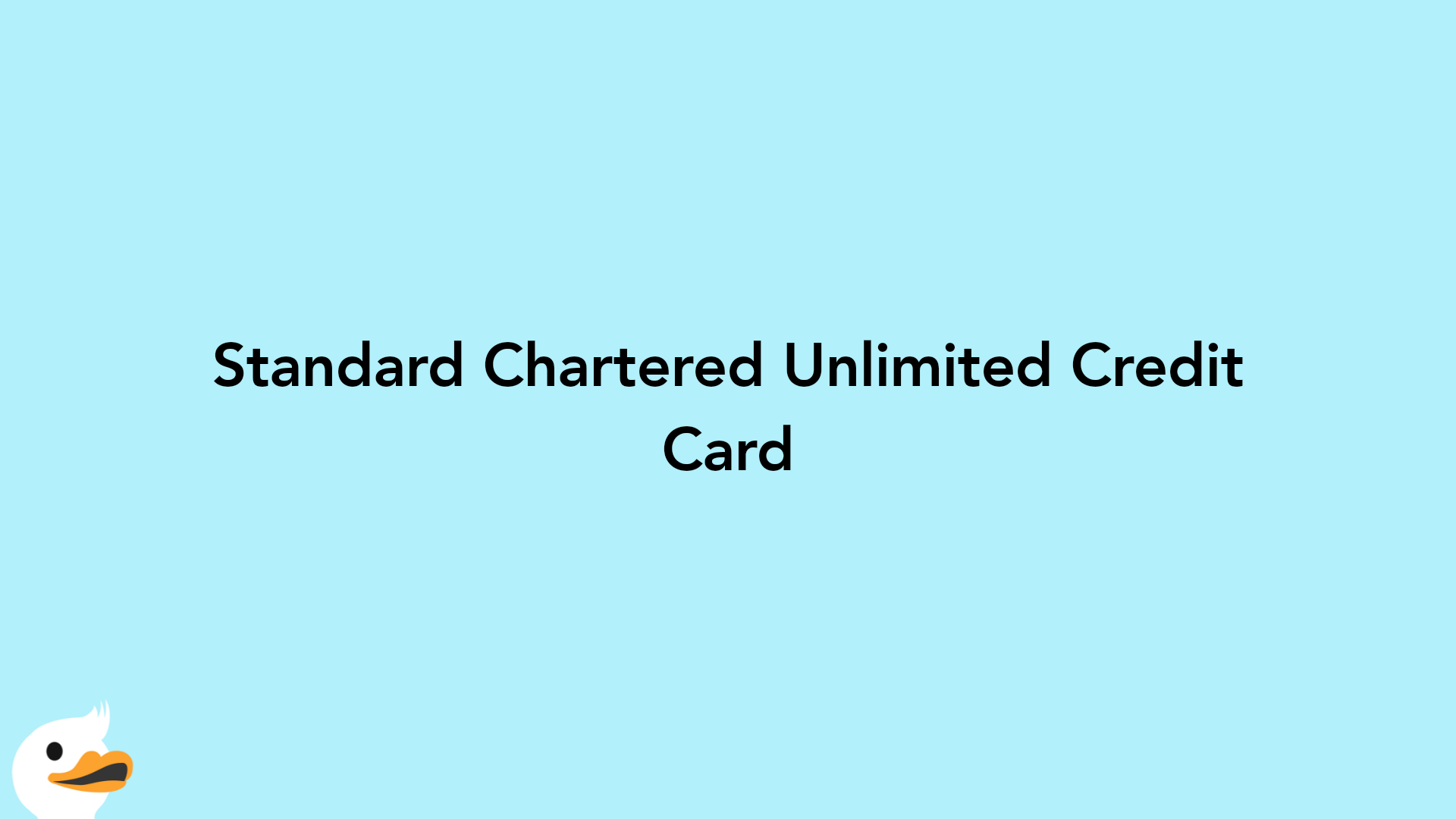 Standard Chartered Unlimited Credit Card