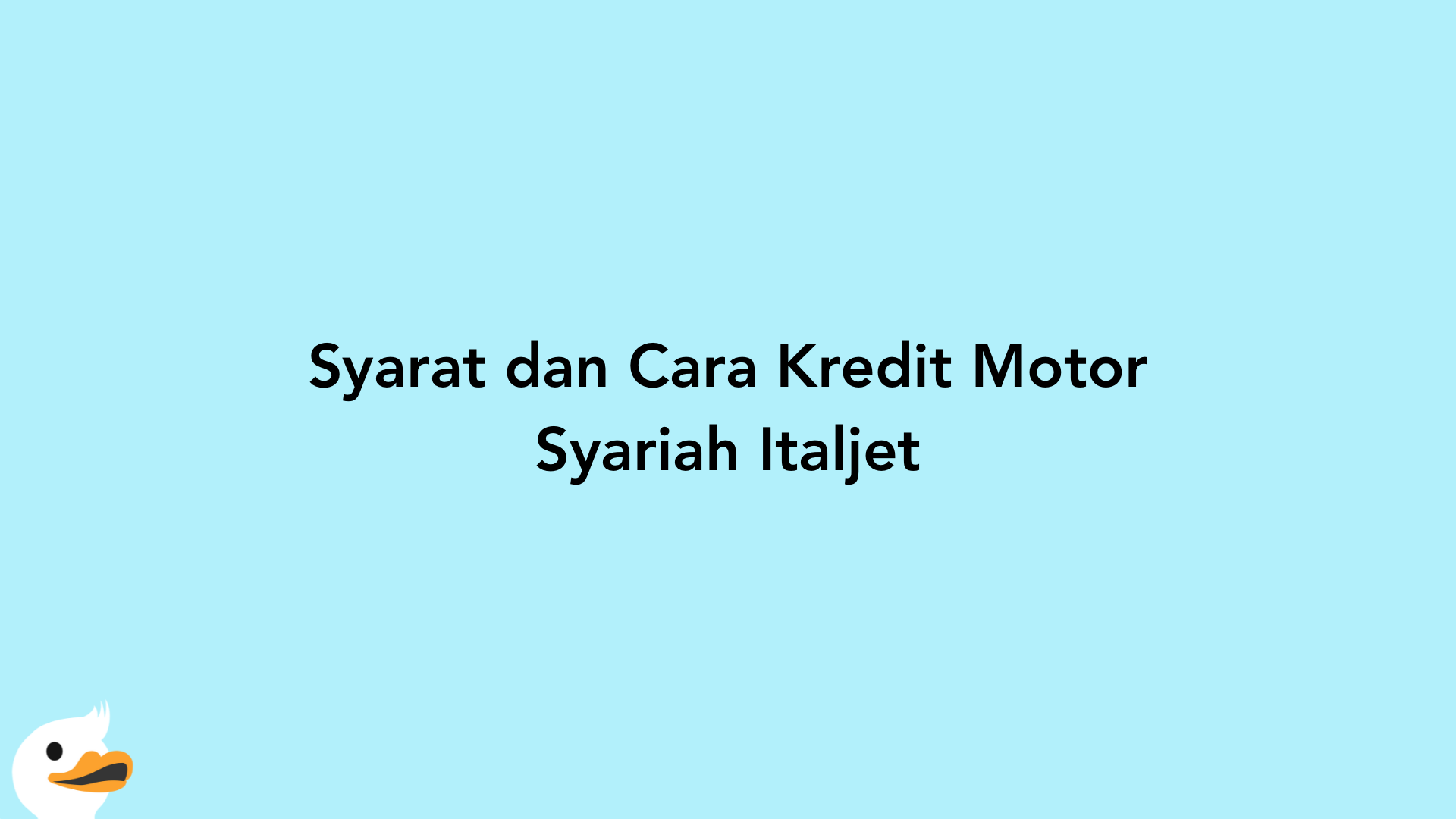 Syarat dan Cara Kredit Motor Syariah Italjet