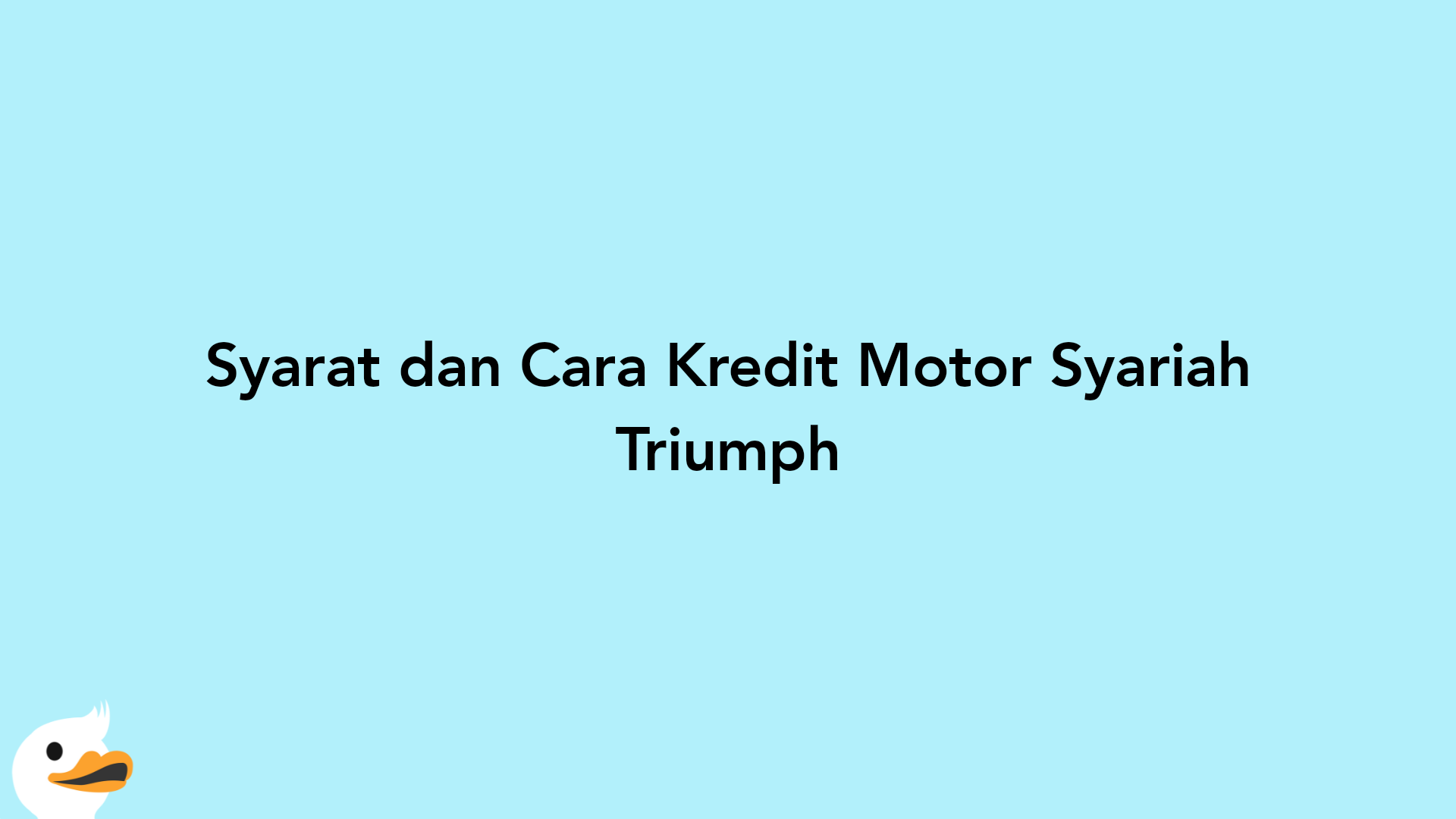 Syarat dan Cara Kredit Motor Syariah Triumph