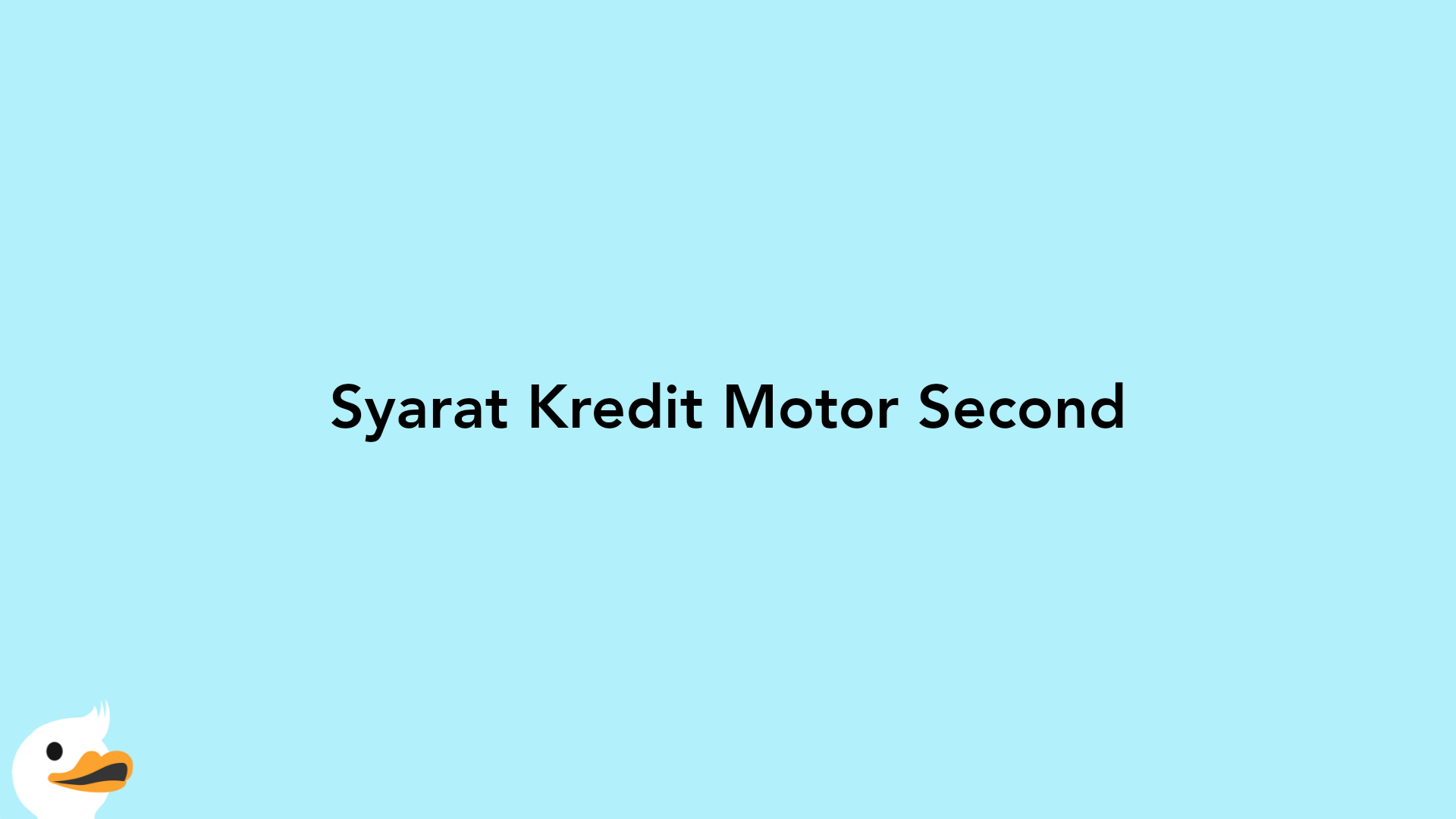 Syarat Kredit Motor Second