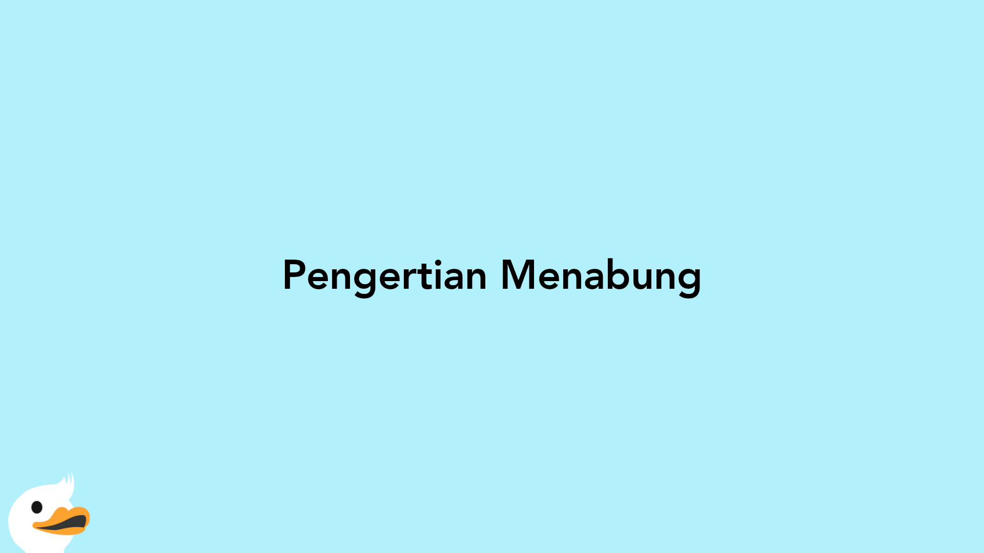 Pengertian Menabung