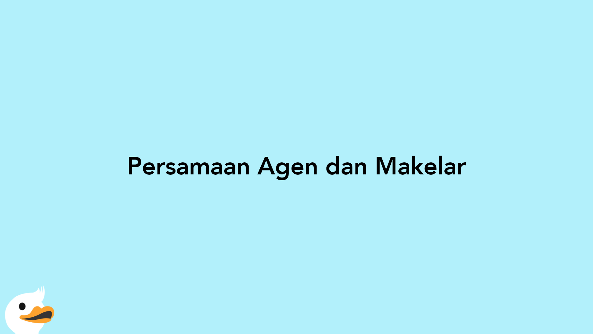 Persamaan Agen dan Makelar