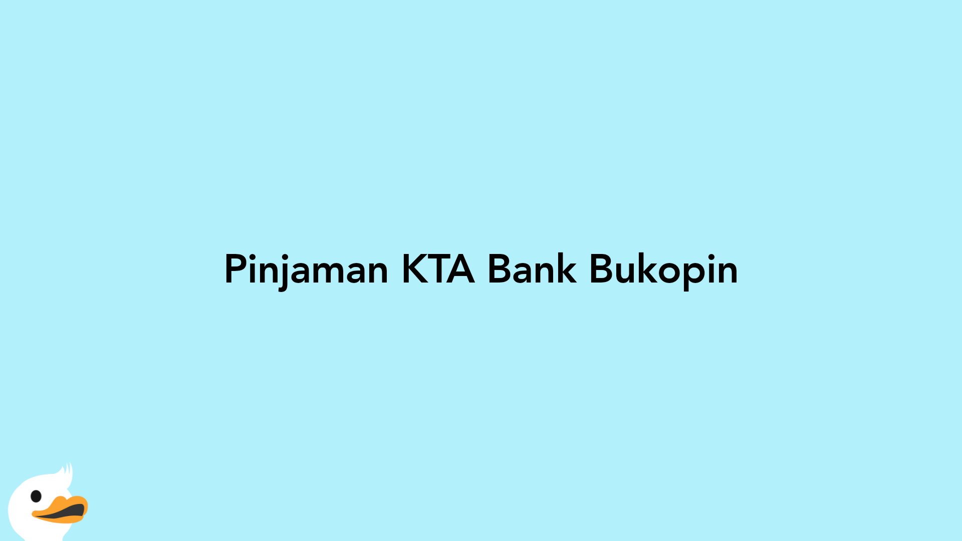 Pinjaman KTA Bank Bukopin