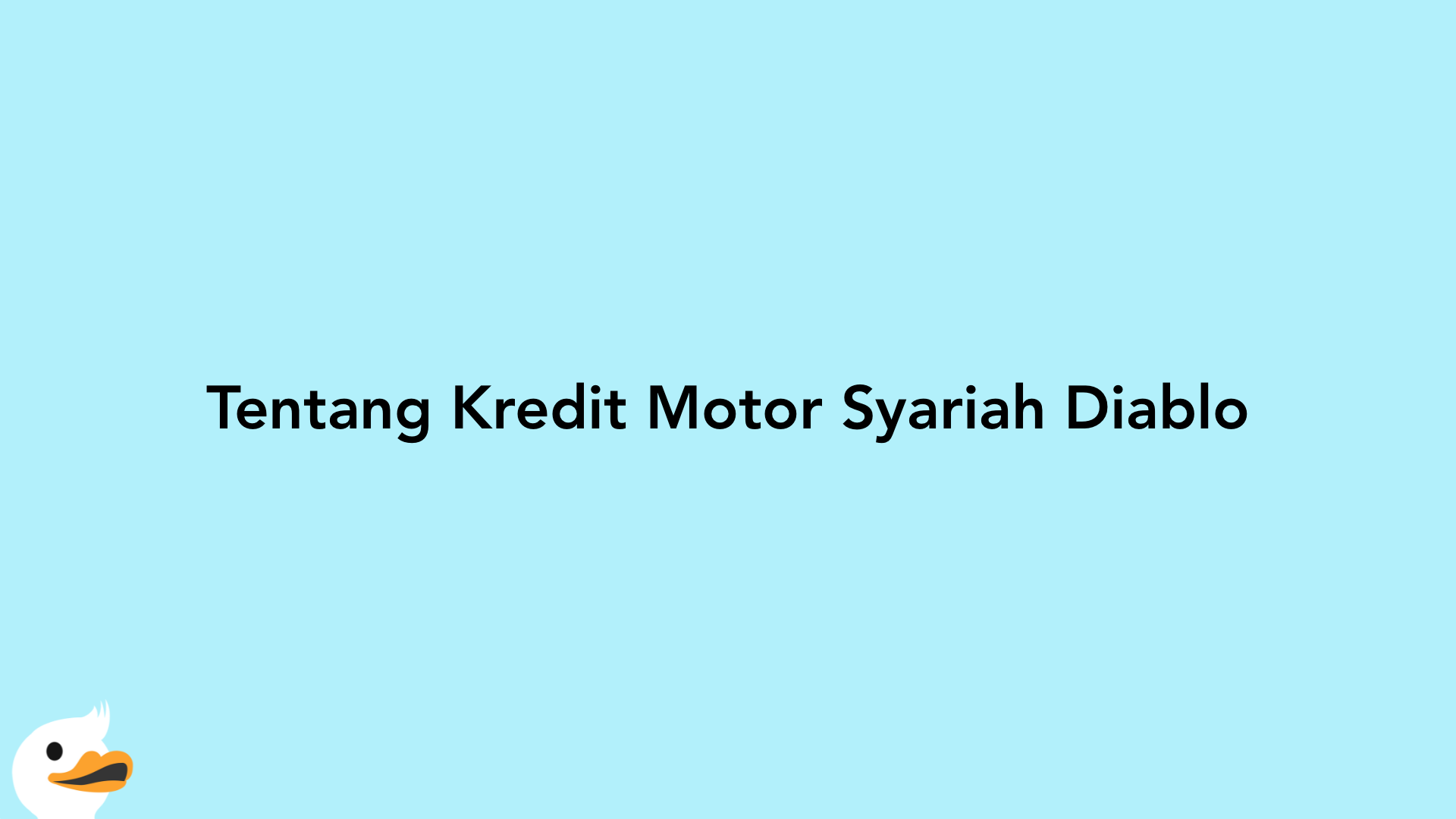 Tentang Kredit Motor Syariah Diablo