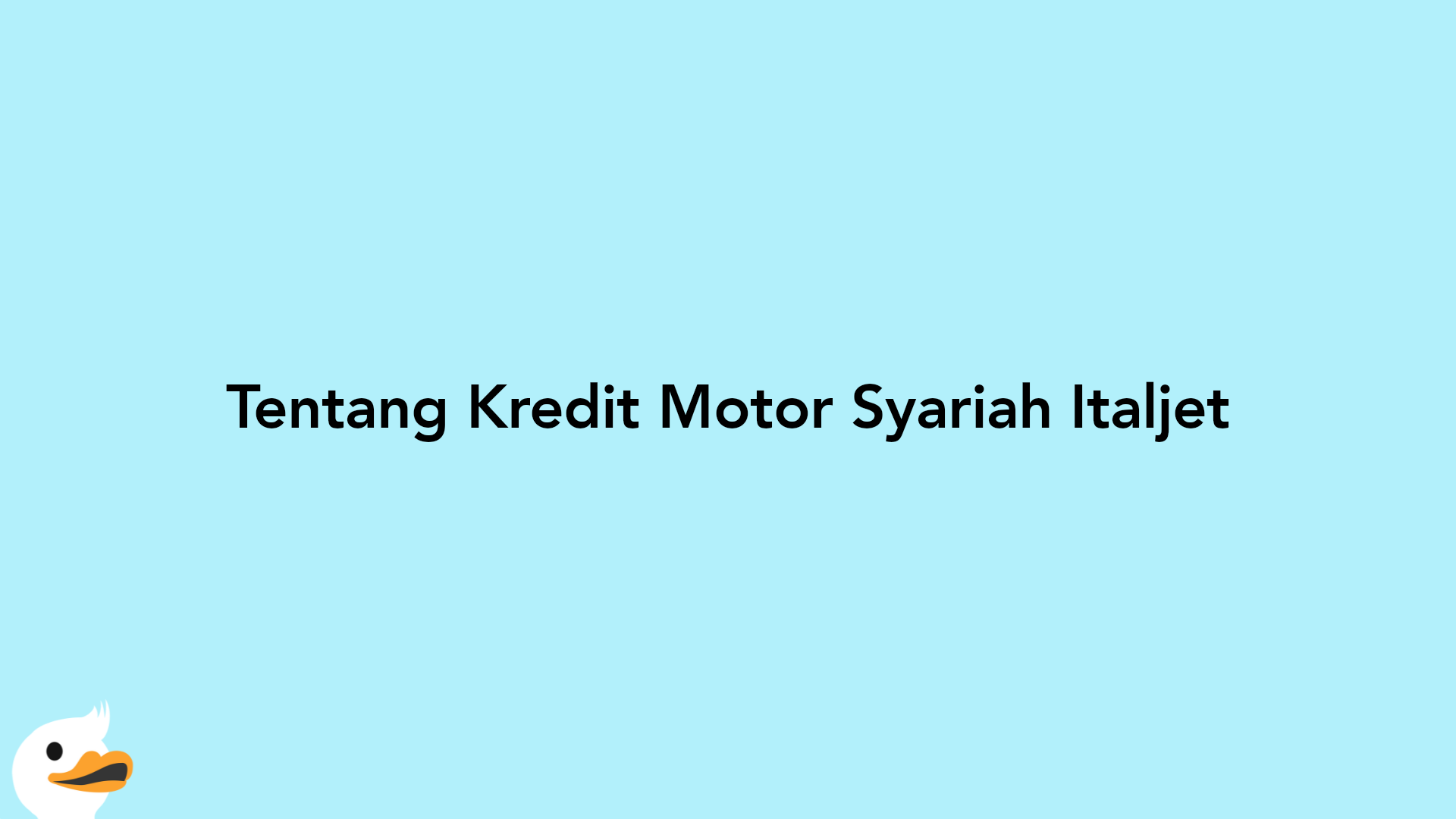 Tentang Kredit Motor Syariah Italjet