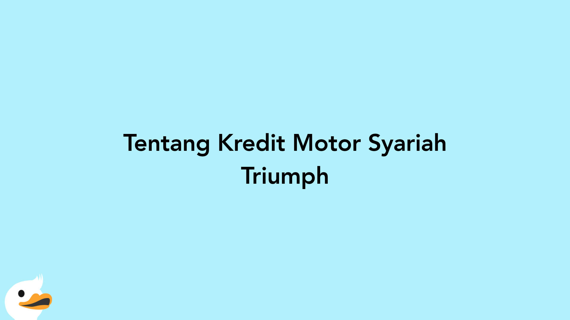 Tentang Kredit Motor Syariah Triumph