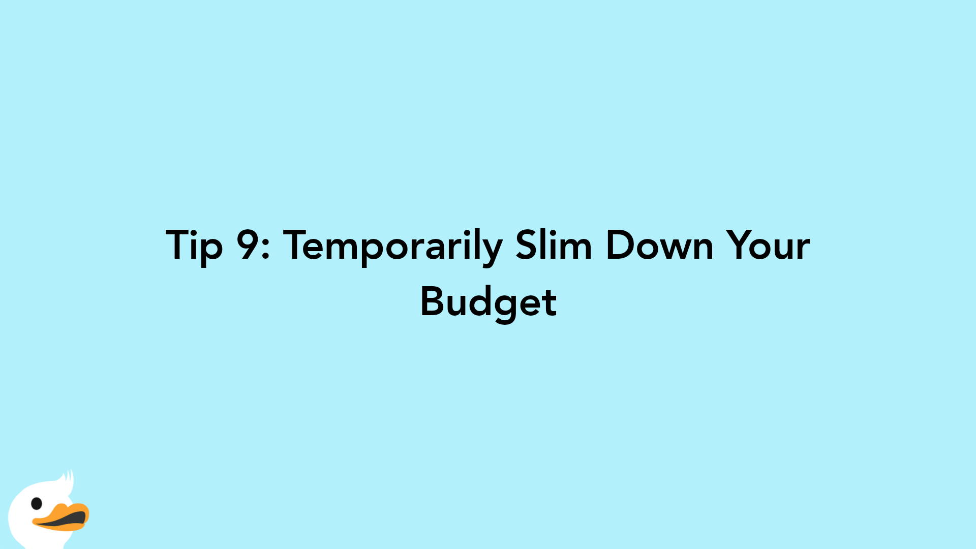 Tip 9: Temporarily Slim Down Your Budget