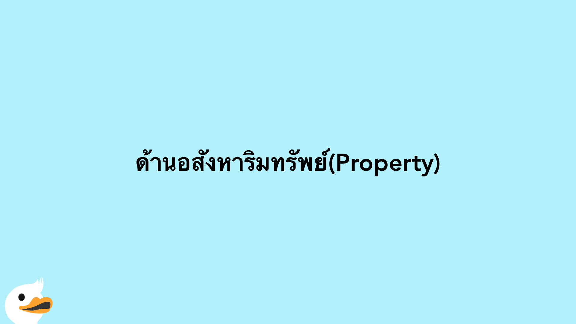 ด้านอสังหาริมทรัพย์(Property)