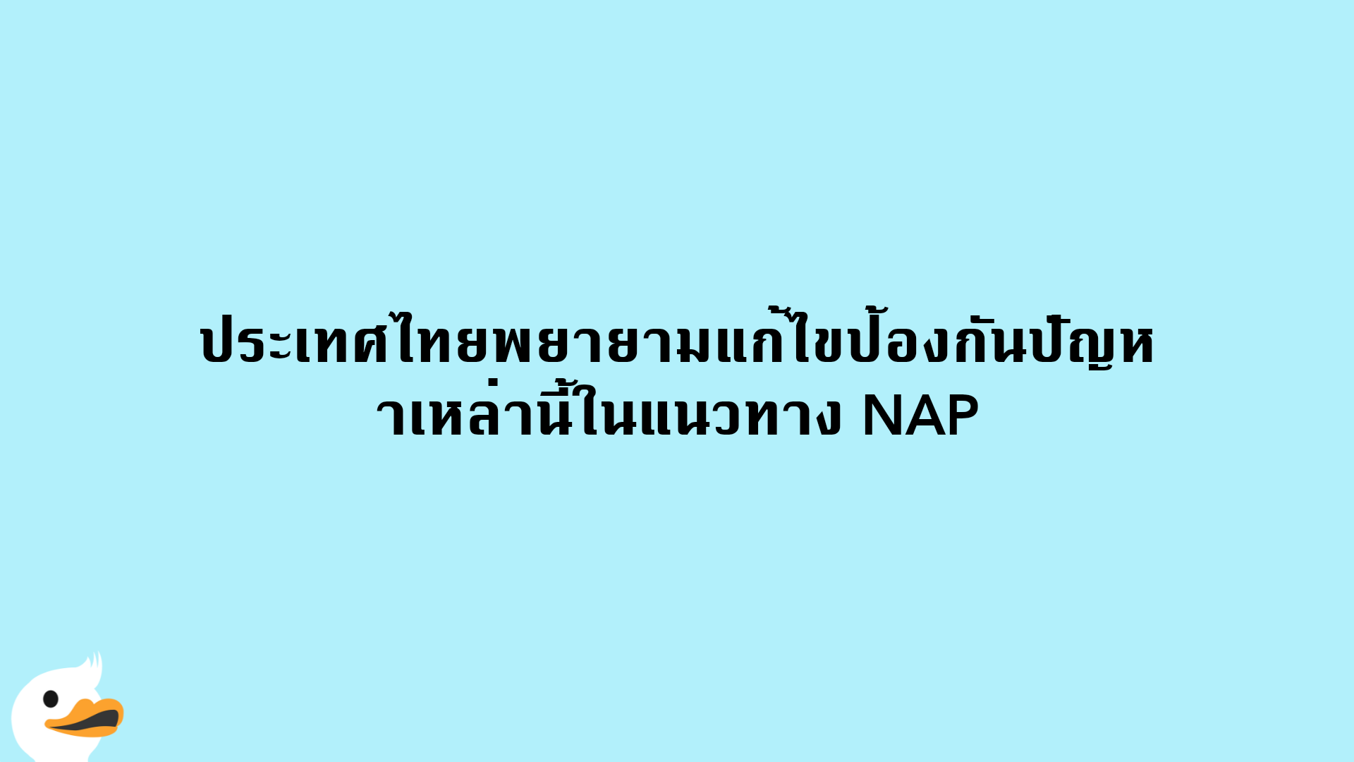 ประเทศไทยพยายามแก้ไขป้องกันปัญหาเหล่านี้ในแนวทาง NAP