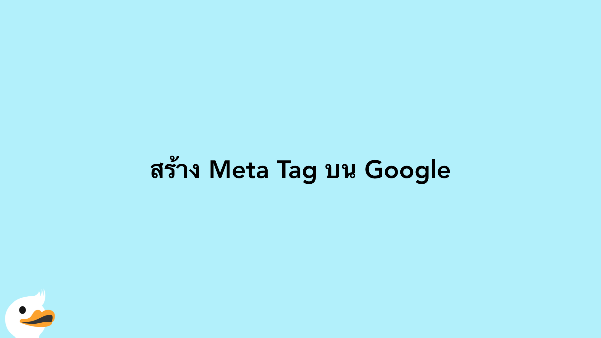 สร้าง Meta Tag บน Google