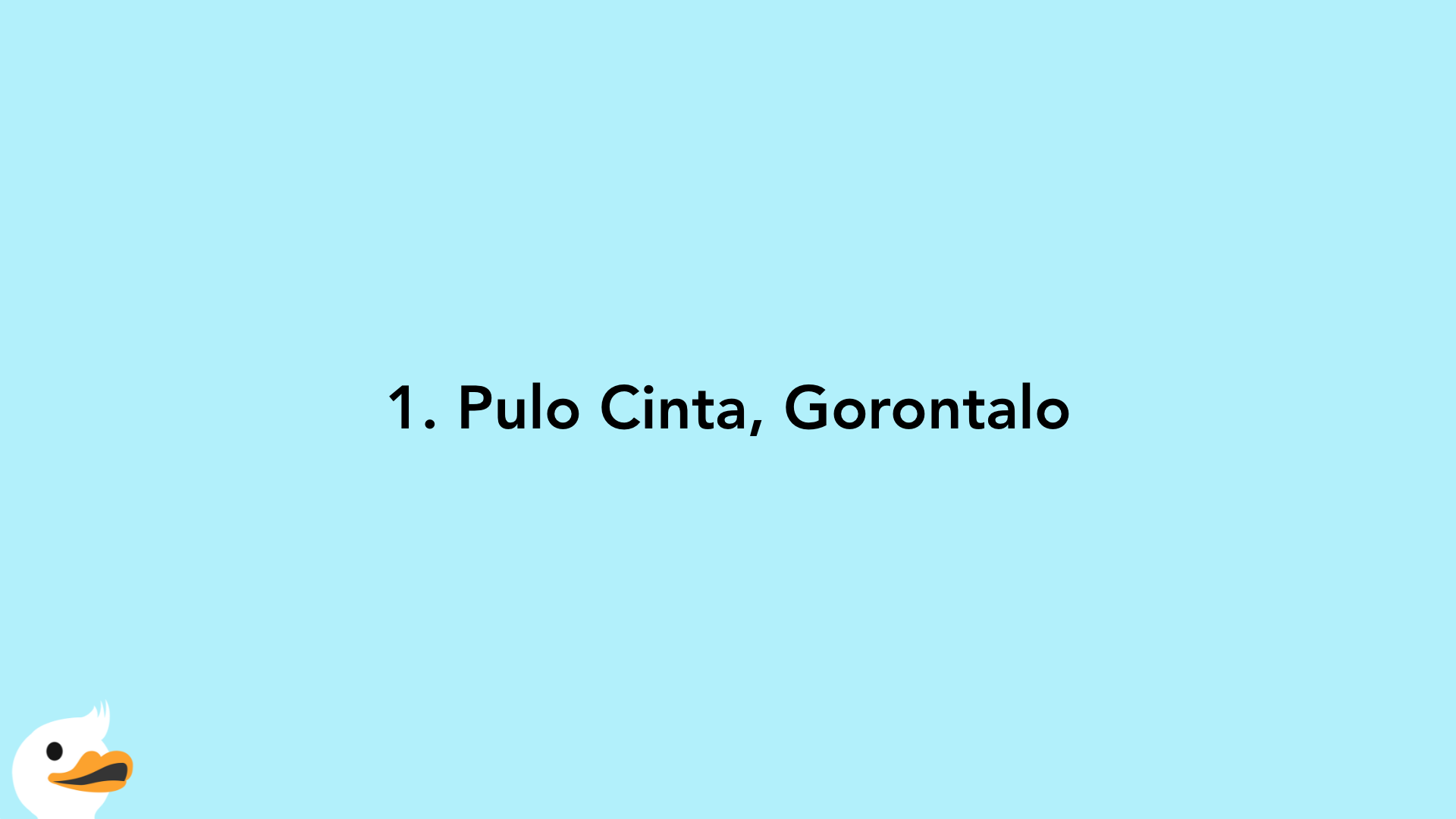 1. Pulo Cinta, Gorontalo