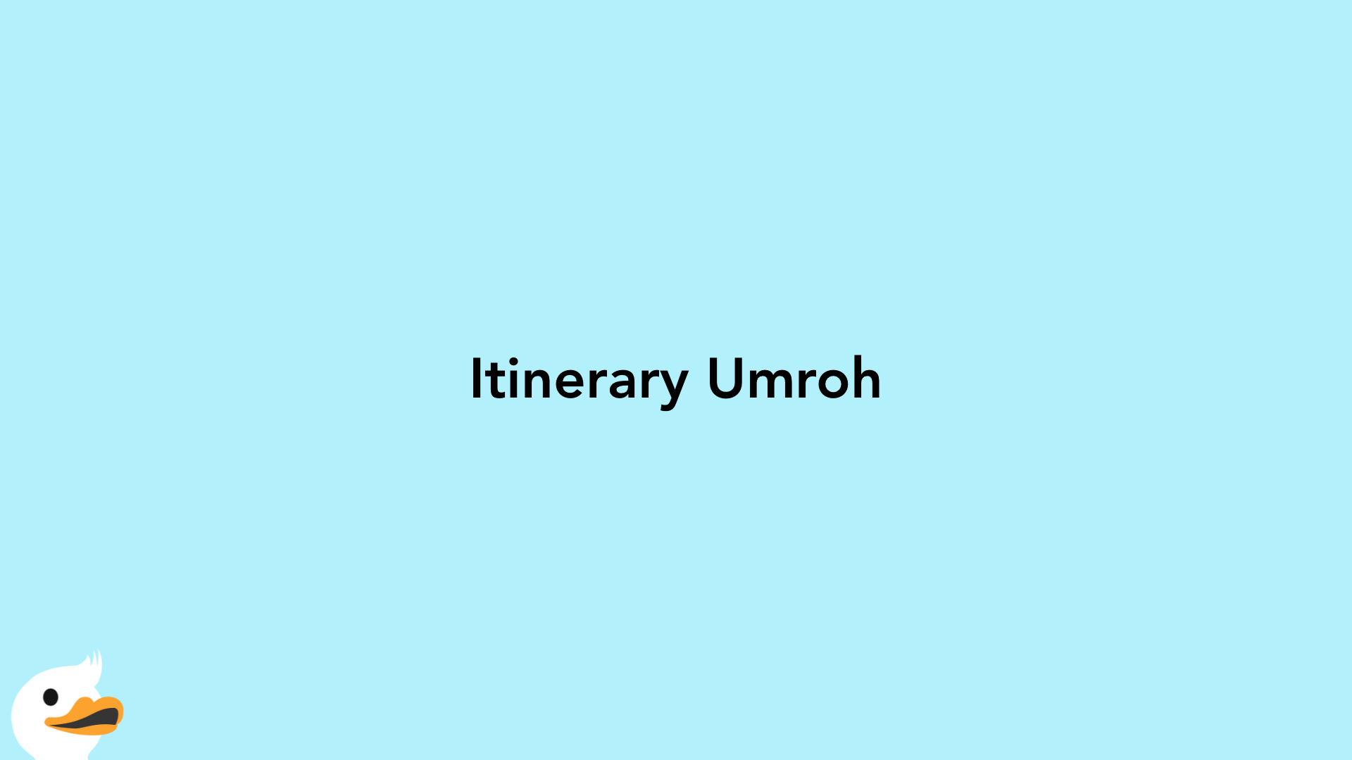 Itinerary Umroh