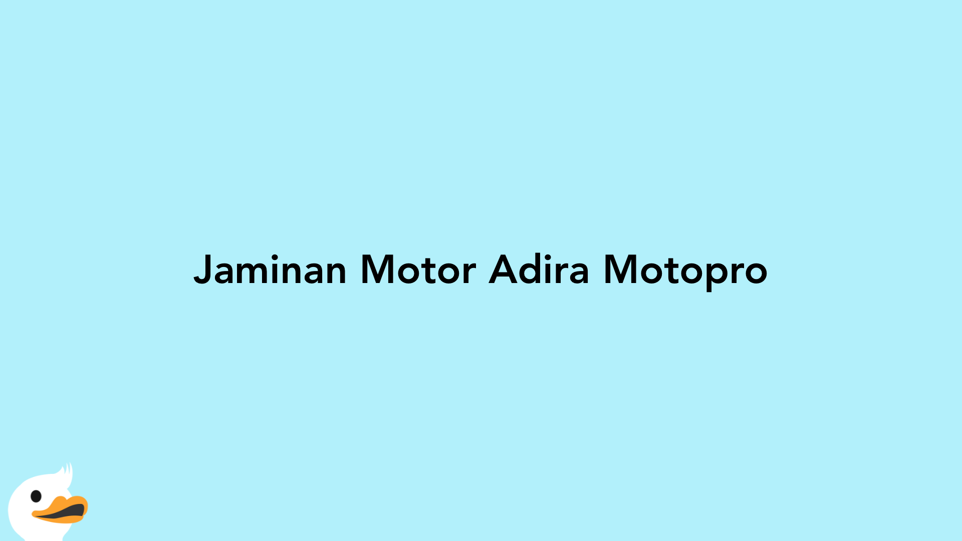 Jaminan Motor Adira Motopro