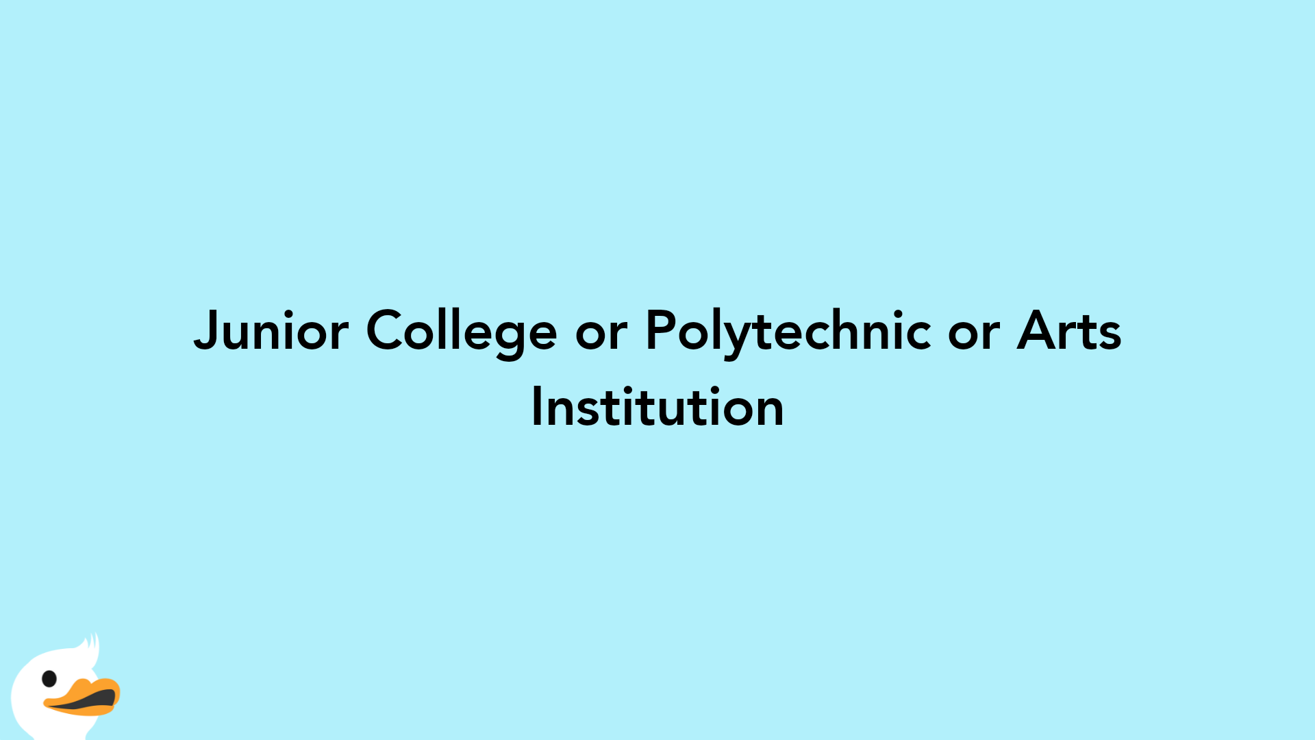 Junior College or Polytechnic or Arts Institution