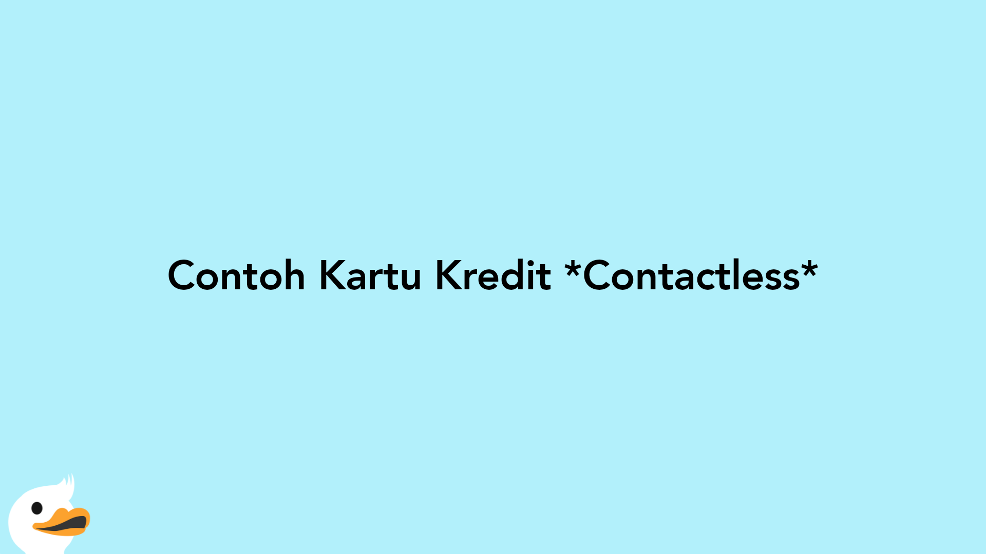 Contoh Kartu Kredit Contactless