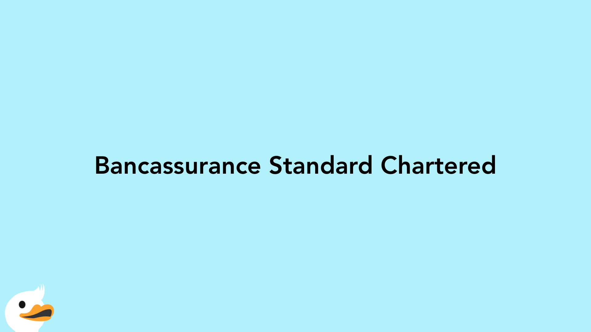 Bancassurance Standard Chartered