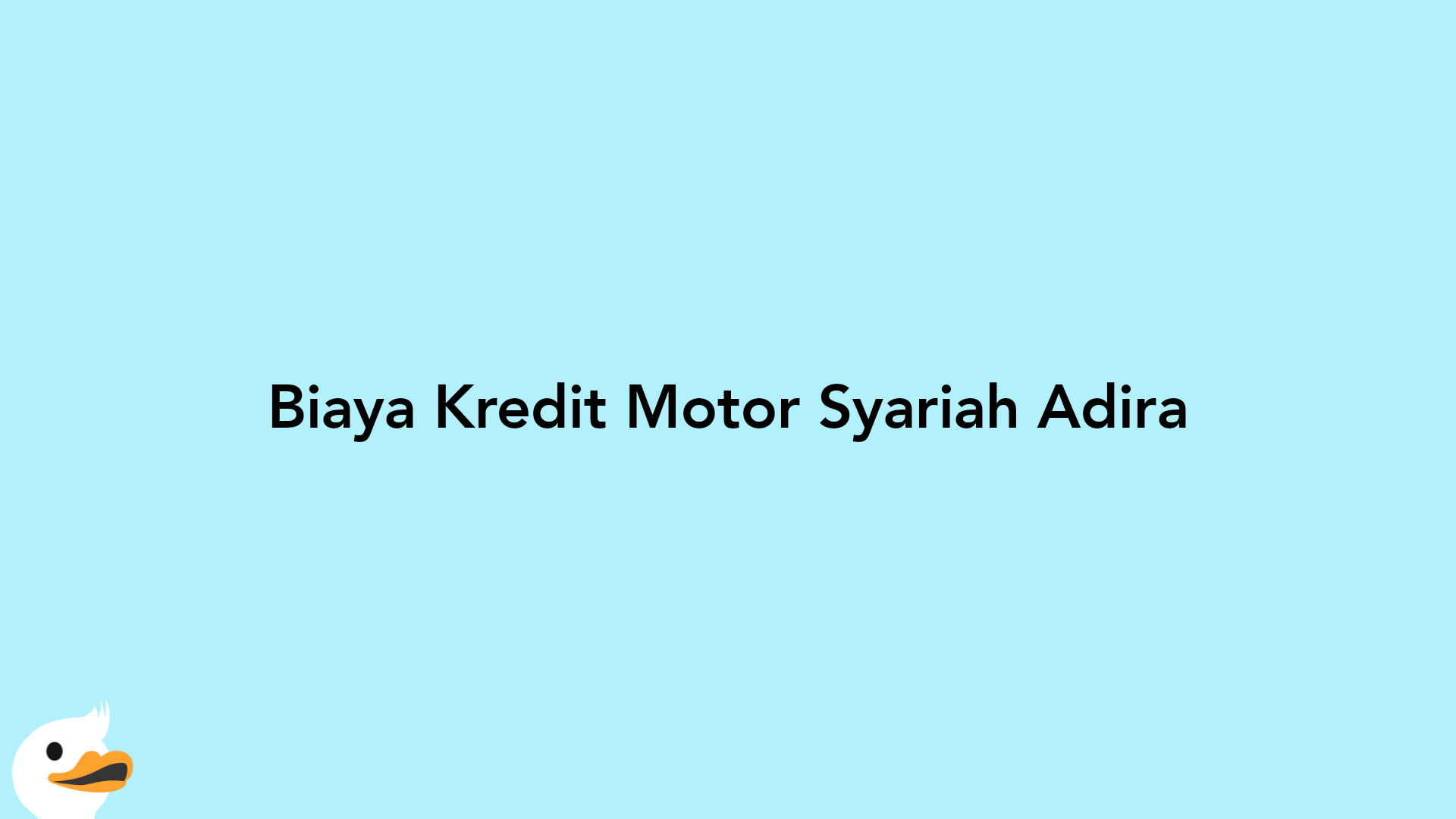 Biaya Kredit Motor Syariah Adira