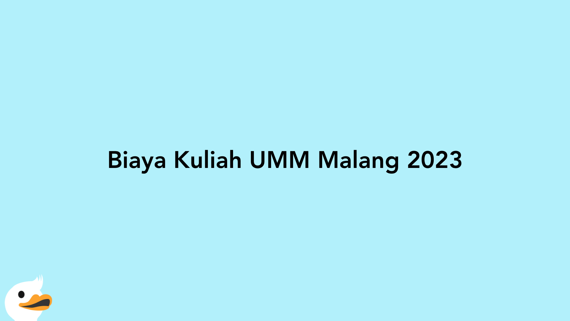 Biaya Kuliah UMM Malang 2023