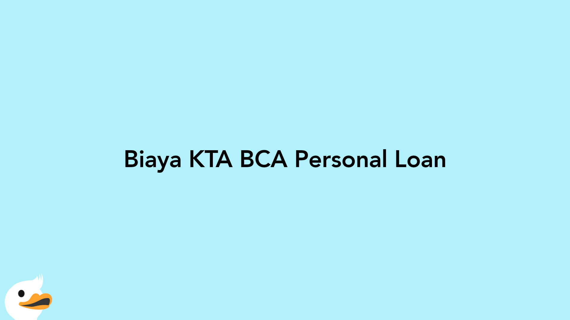 Biaya KTA BCA Personal Loan