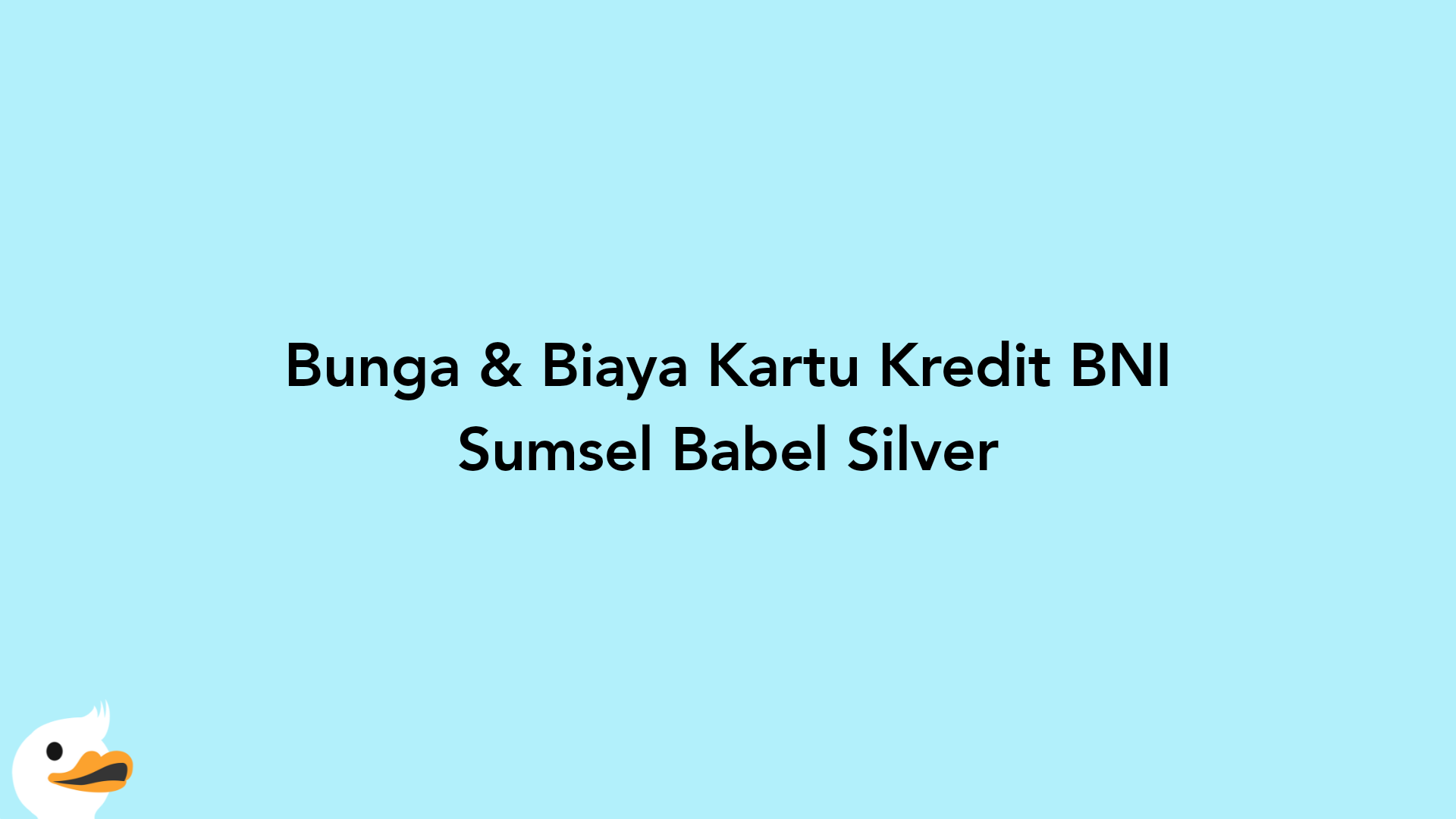 Bunga & Biaya Kartu Kredit BNI Sumsel Babel Silver