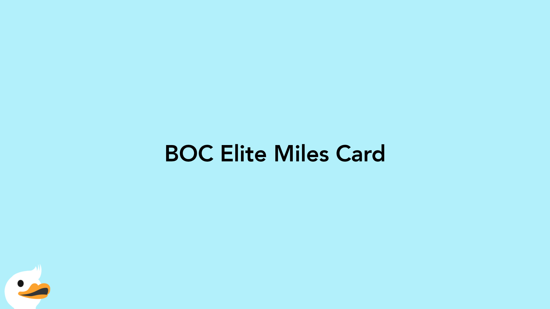 BOC Elite Miles Card