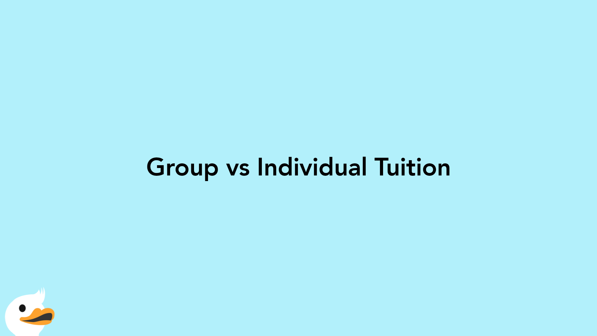 Group vs Individual Tuition