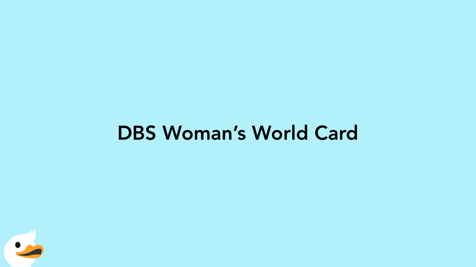 DBS Woman’s World Card