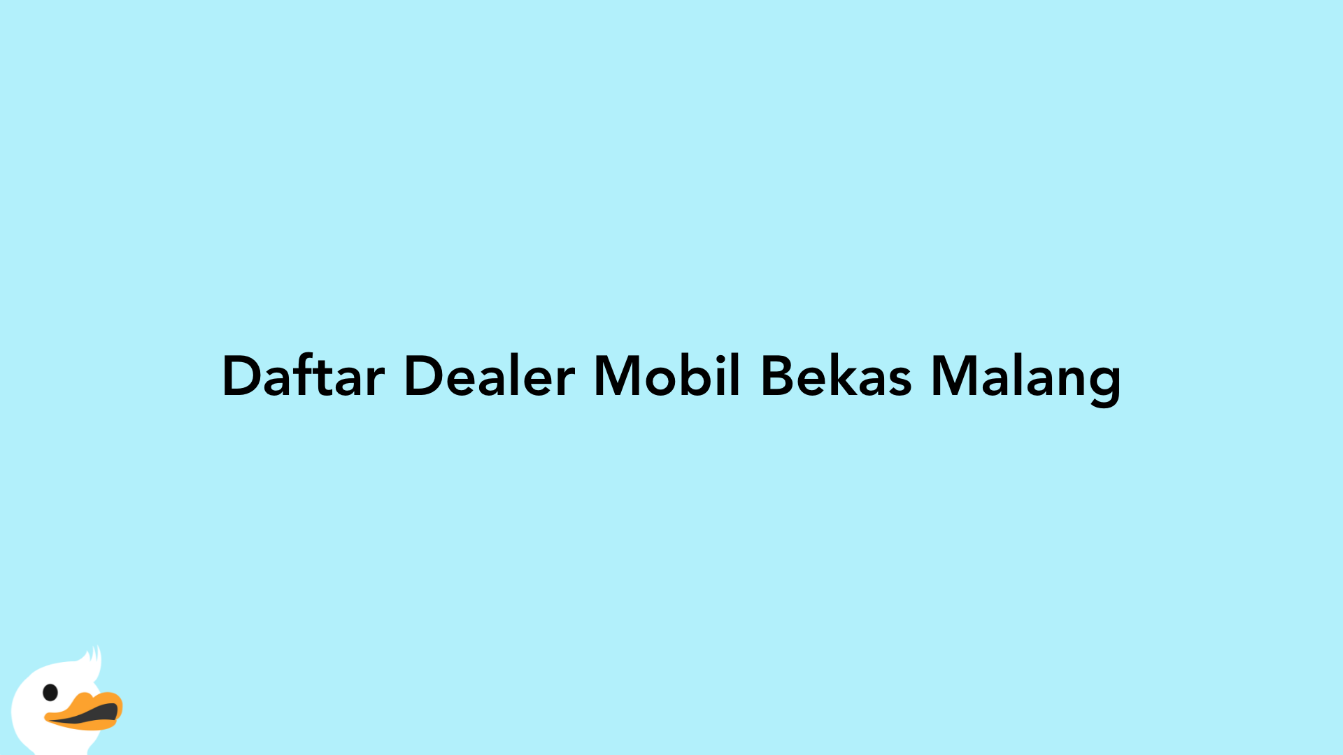 Daftar Dealer Mobil Bekas Malang