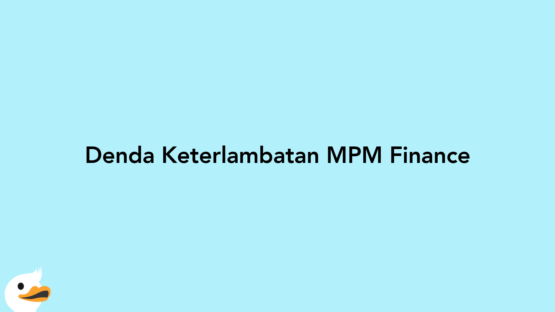 Denda Keterlambatan MPM Finance