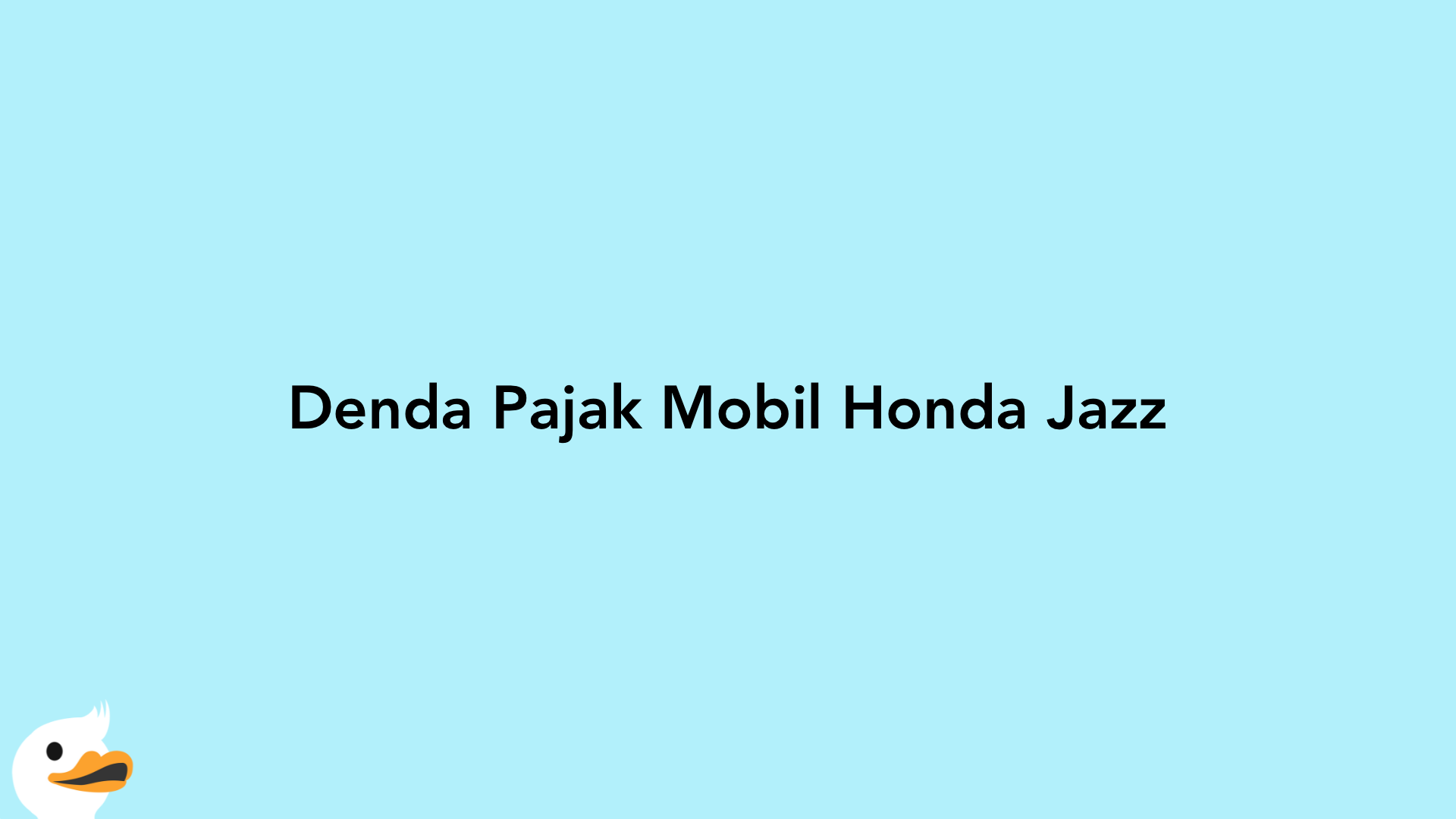 Denda Pajak Mobil Honda Jazz