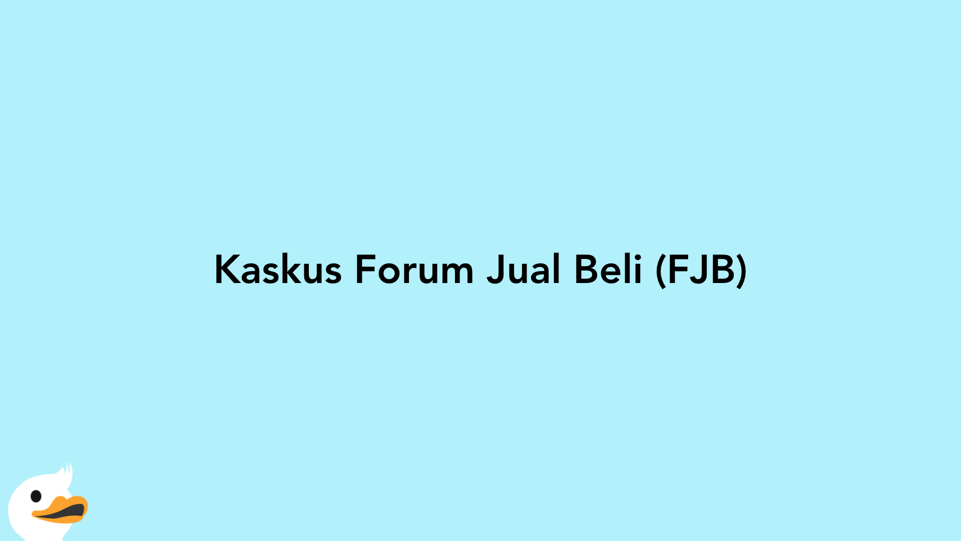 Kaskus Forum Jual Beli (FJB)