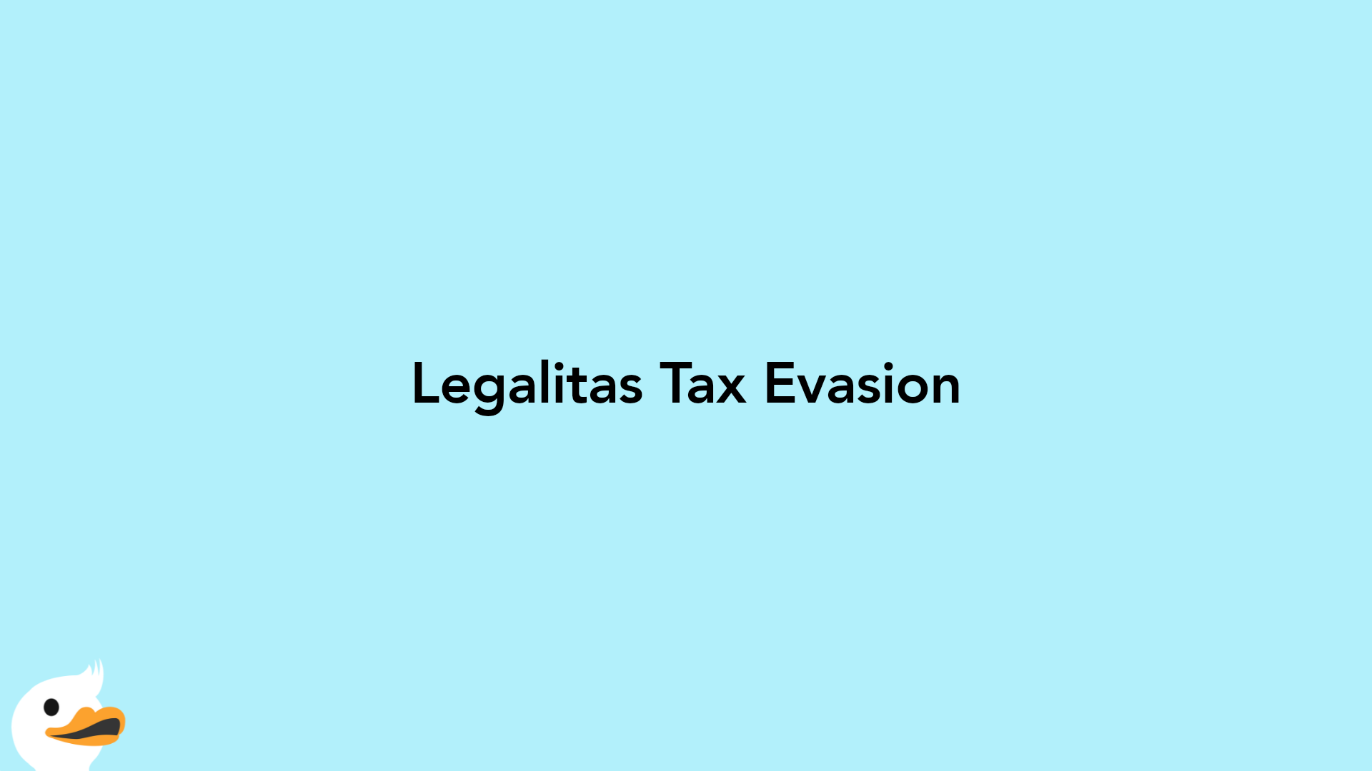 Legalitas Tax Evasion