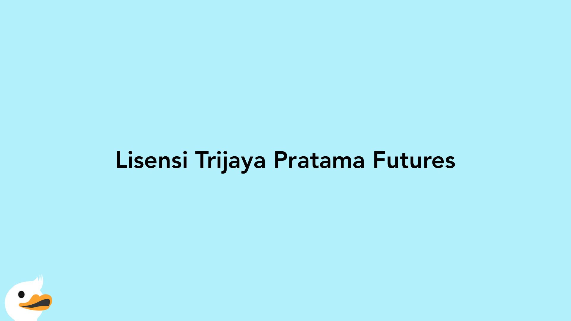 Lisensi Trijaya Pratama Futures